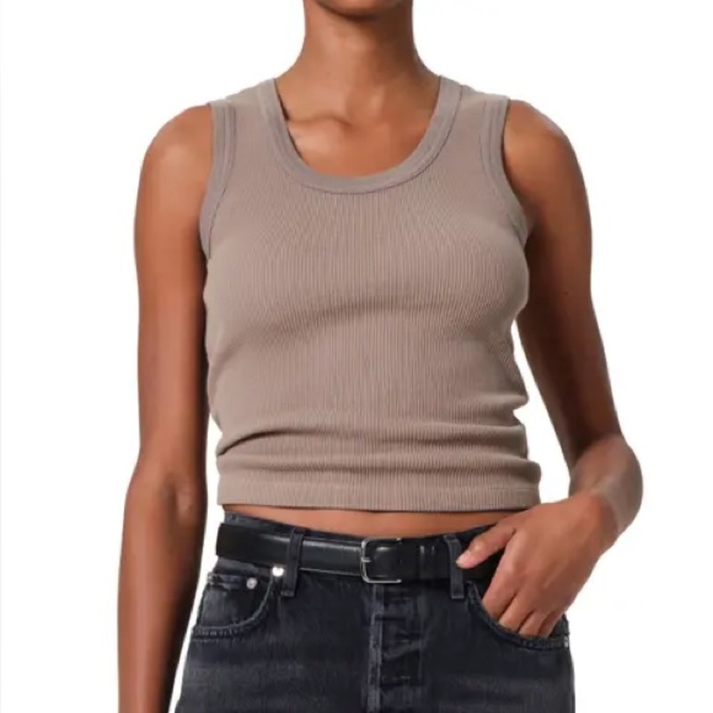 Stateside Ribbed Gray Tank Top